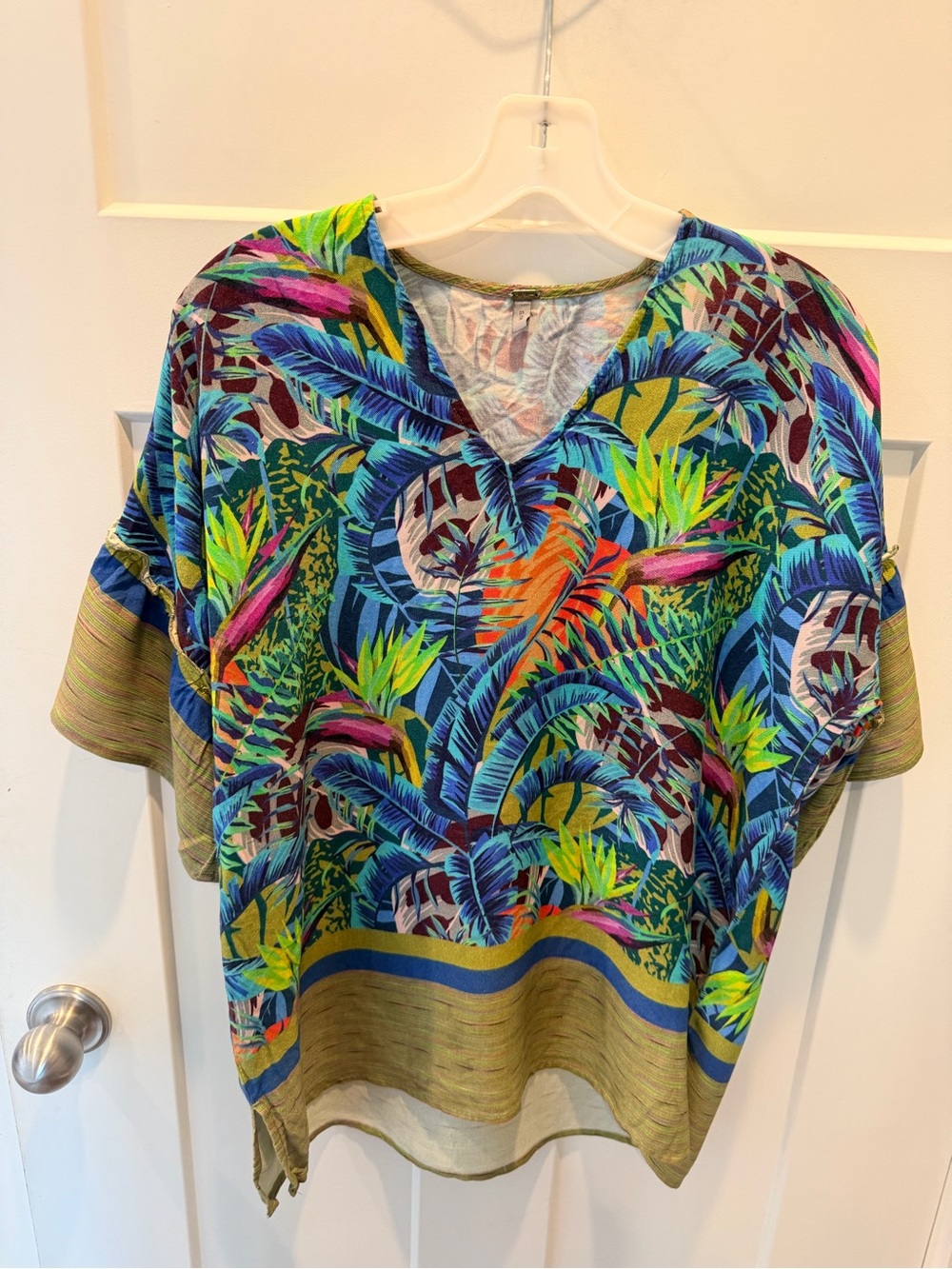 Blink London Tropical Jungle Print Oversized Tunic Blouse S/M Viscose